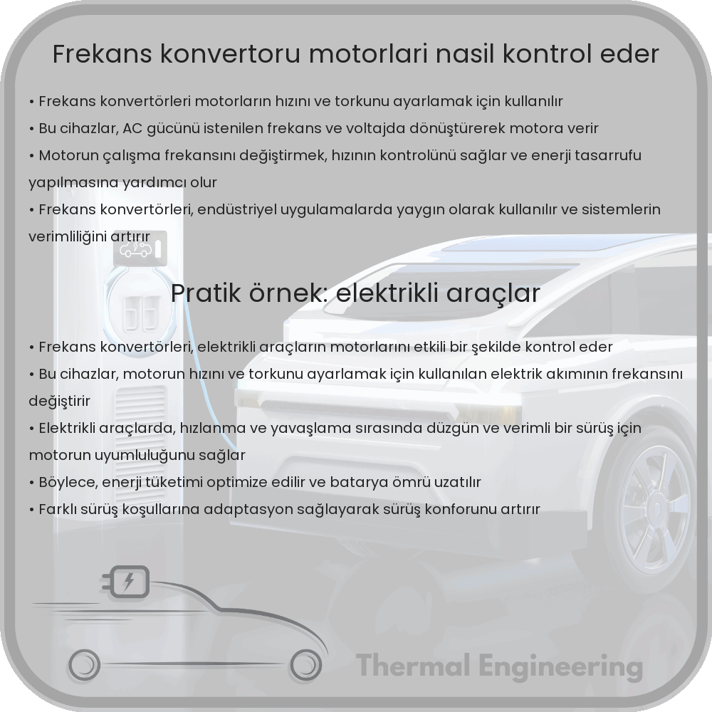 Frekans konvertörü motorları nasıl kontrol eder?