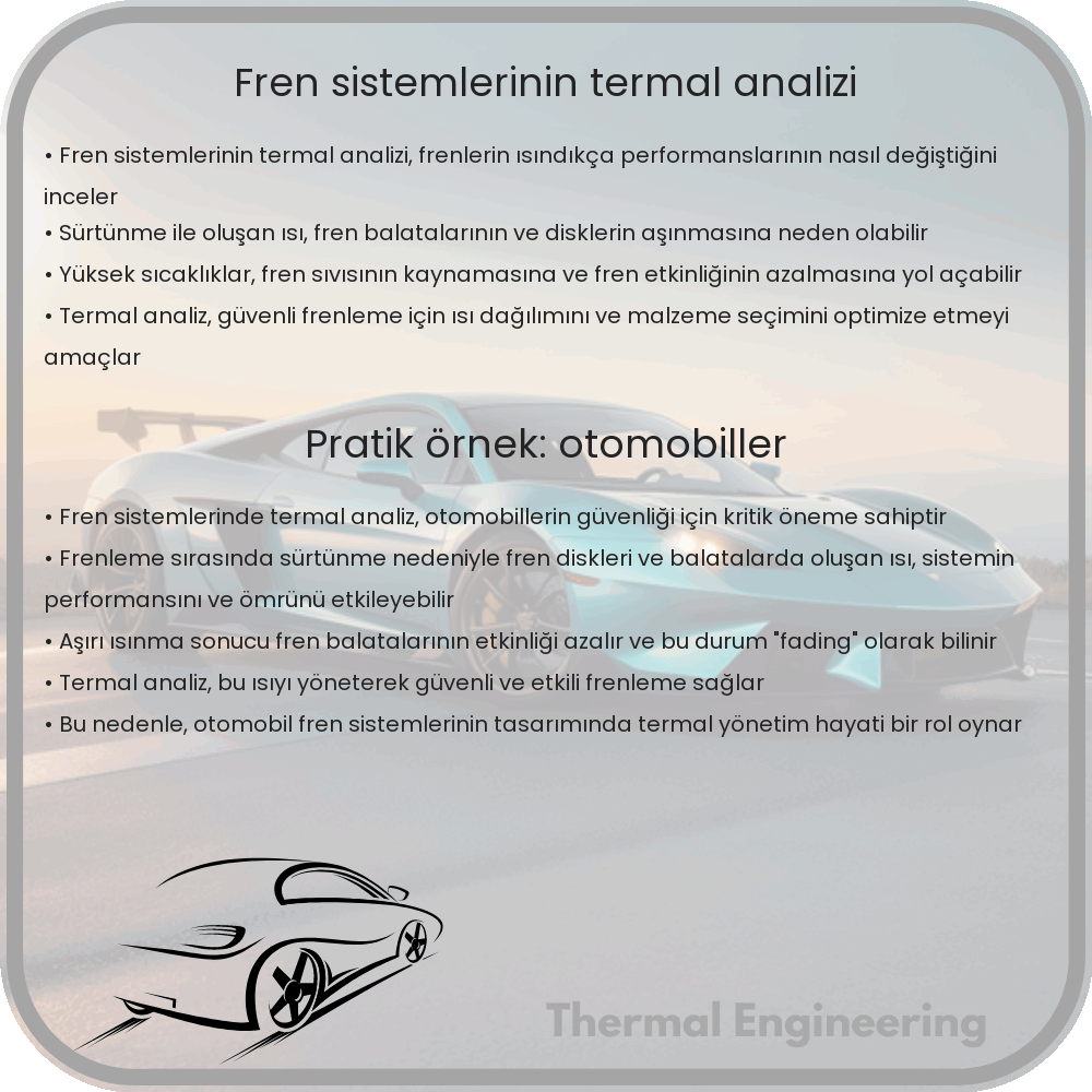 Fren Sistemlerinin Termal Analizi