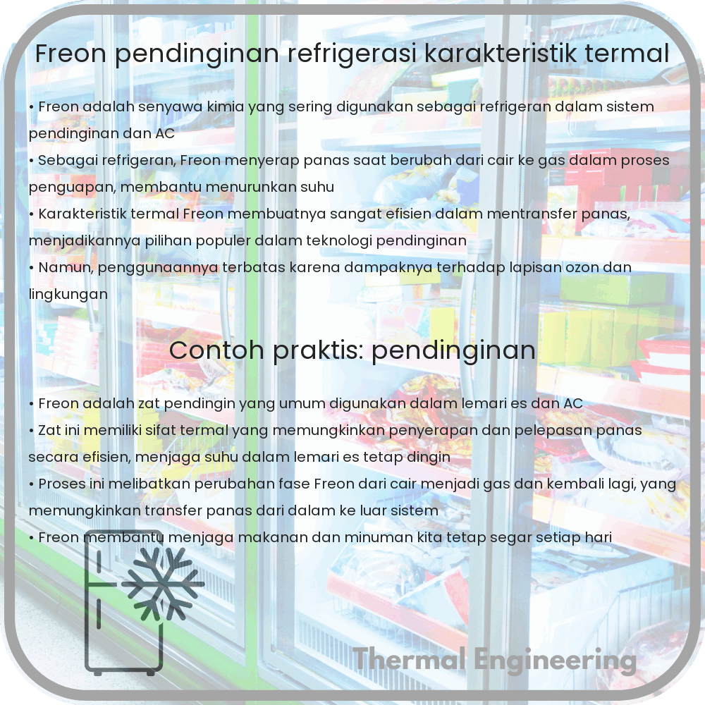 Freon | Pendinginan, Refrigerasi & Karakteristik Termal