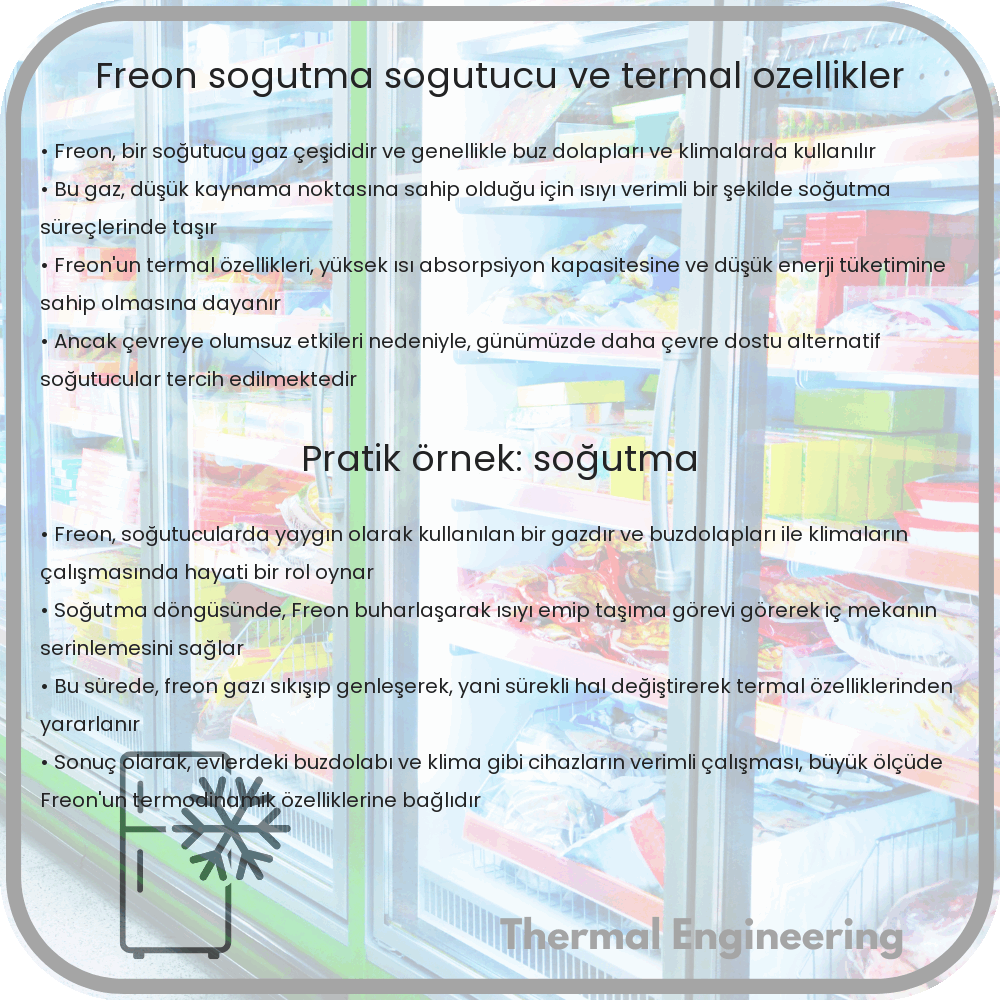 Freon | Soğutma, Soğutucu ve Termal Özellikler