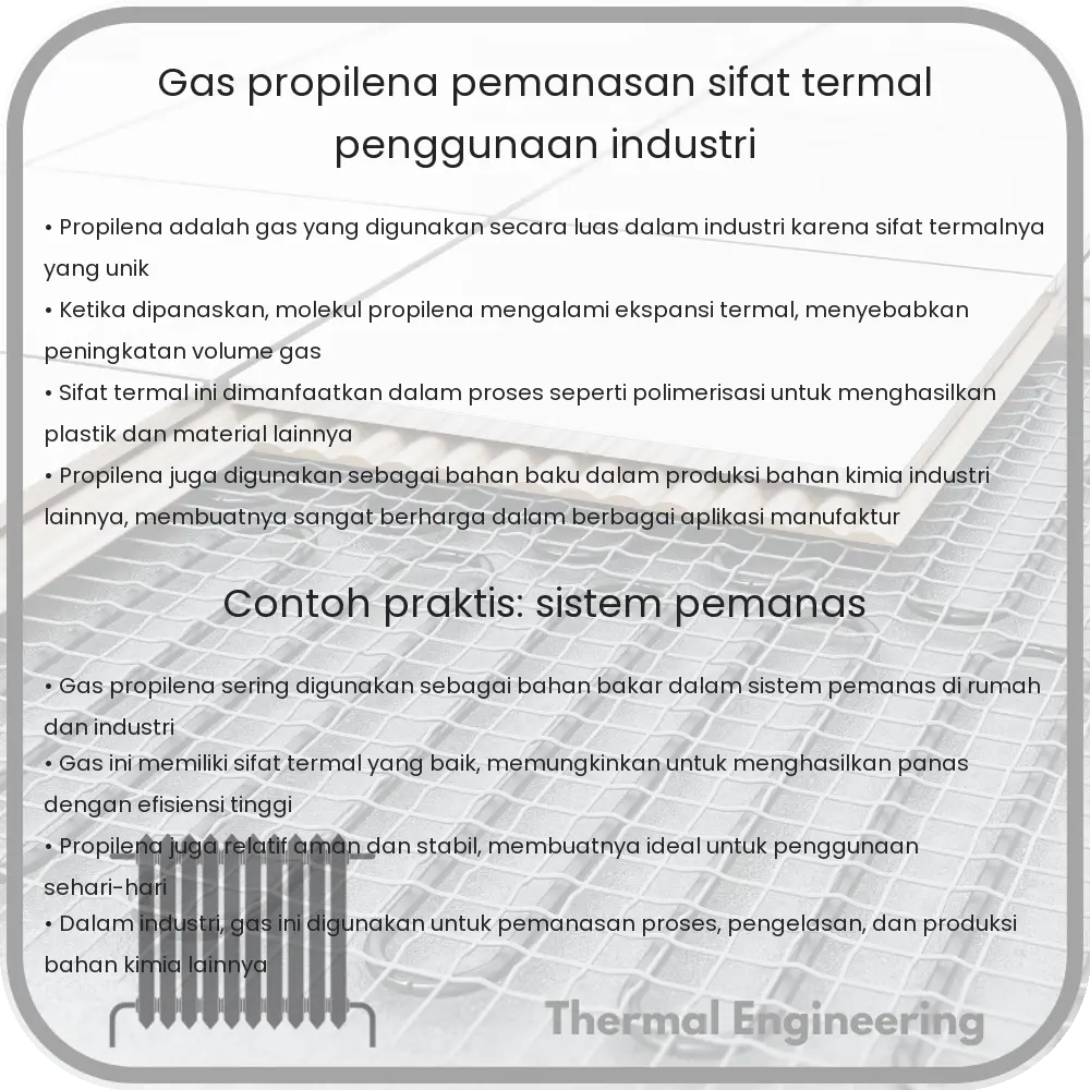Gas Propilena | Pemanasan, Sifat Termal & Penggunaan Industri