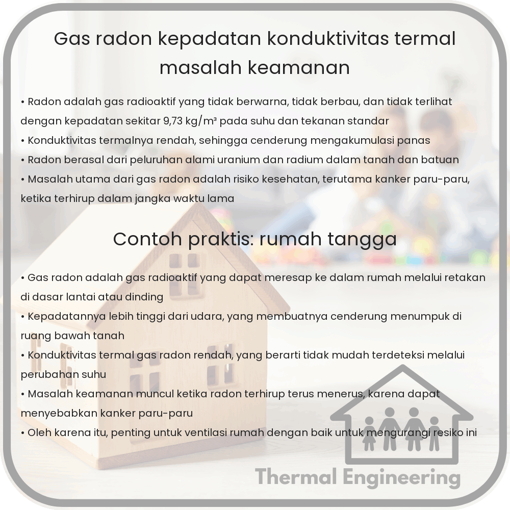 Gas Radon | Kepadatan, Konduktivitas Termal & Masalah Keamanan