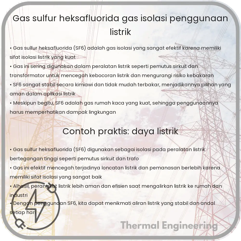 Gas Sulfur Heksafluorida | Gas Isolasi, Penggunaan Listrik