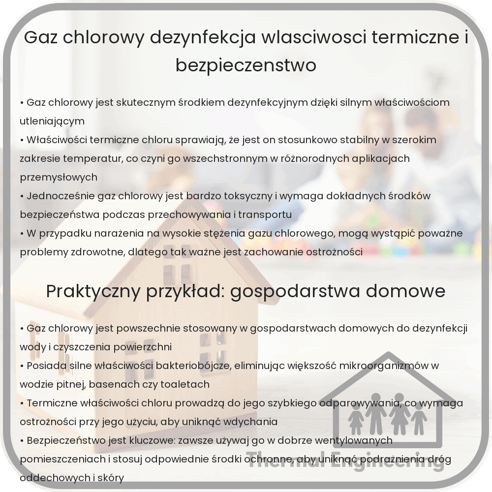 Gaz Chlorowy | Dezynfekcja, Właściwości Termiczne i Bezpieczeństwo