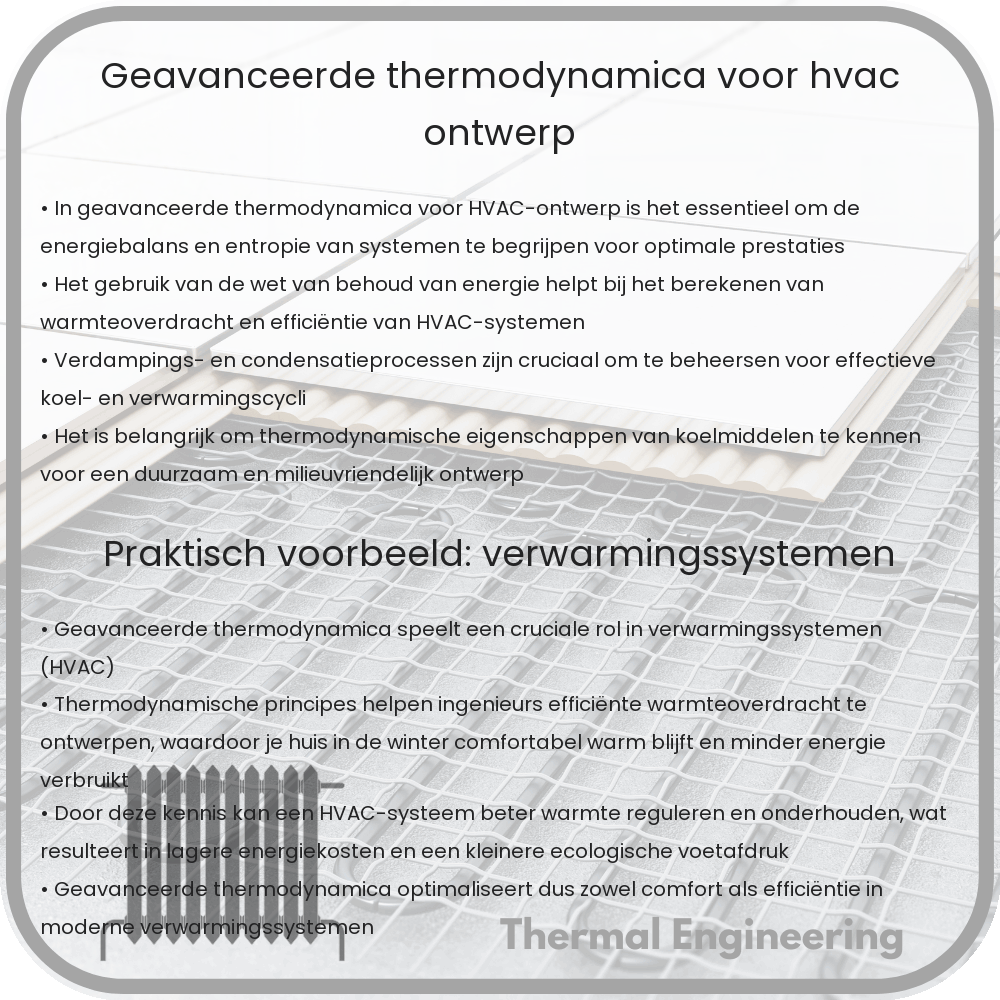 Geavanceerde thermodynamica voor HVAC-ontwerp