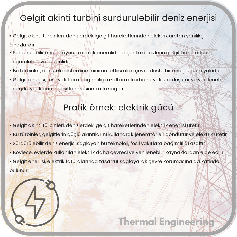 Gelgit Akıntı Türbini | Sürdürülebilir Deniz Enerjisi