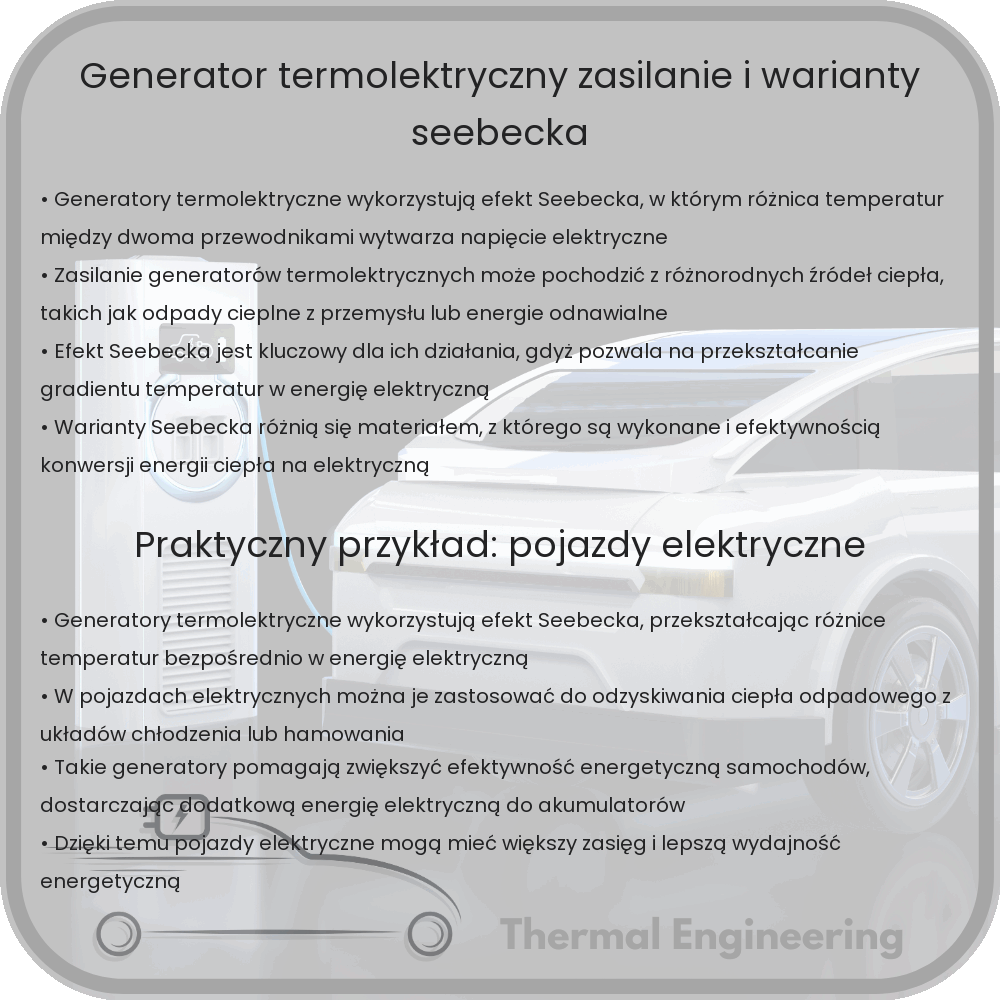 Generator termolektryczny | Zasilanie i warianty Seebecka