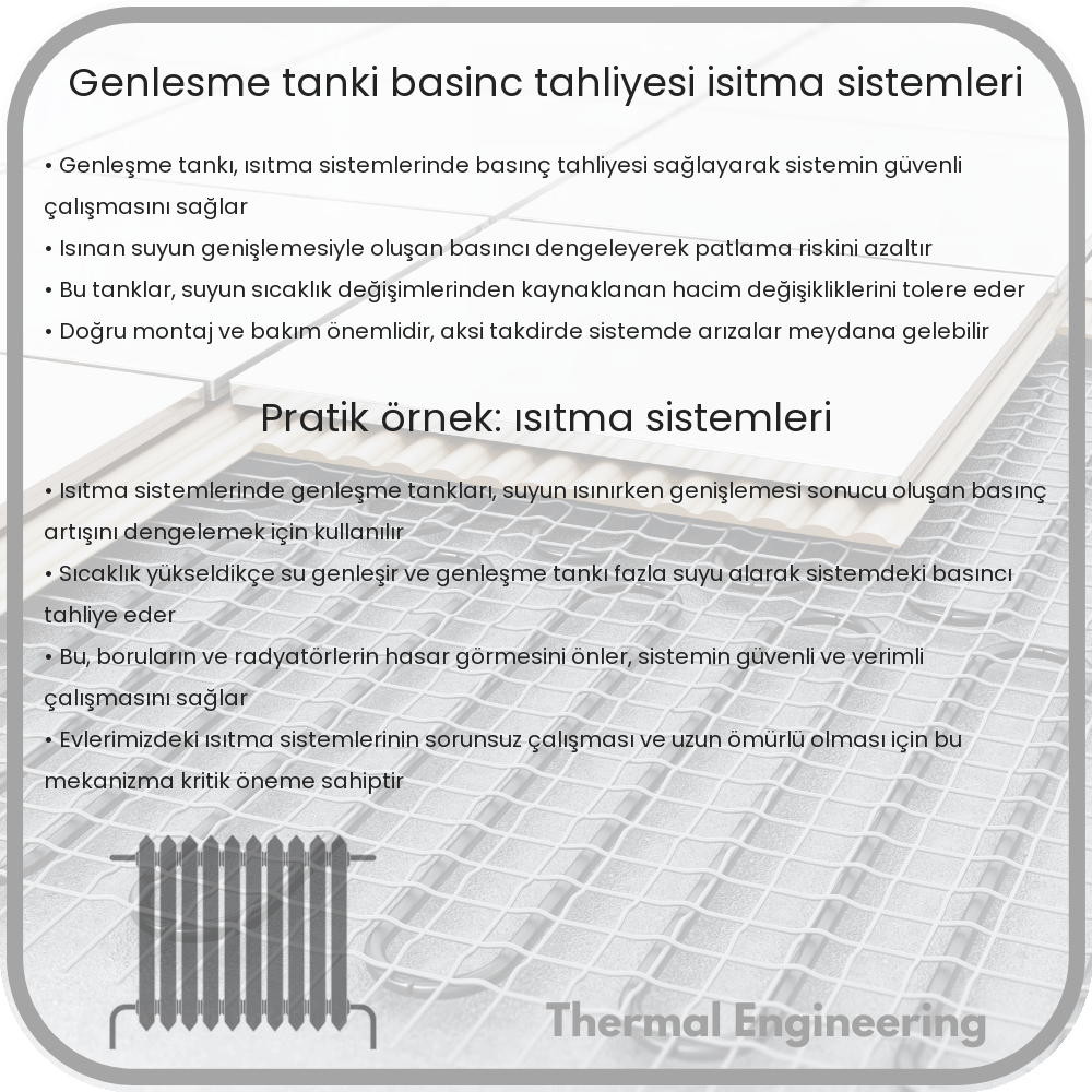 Genleşme Tankı | Basınç Tahliyesi, Isıtma Sistemleri