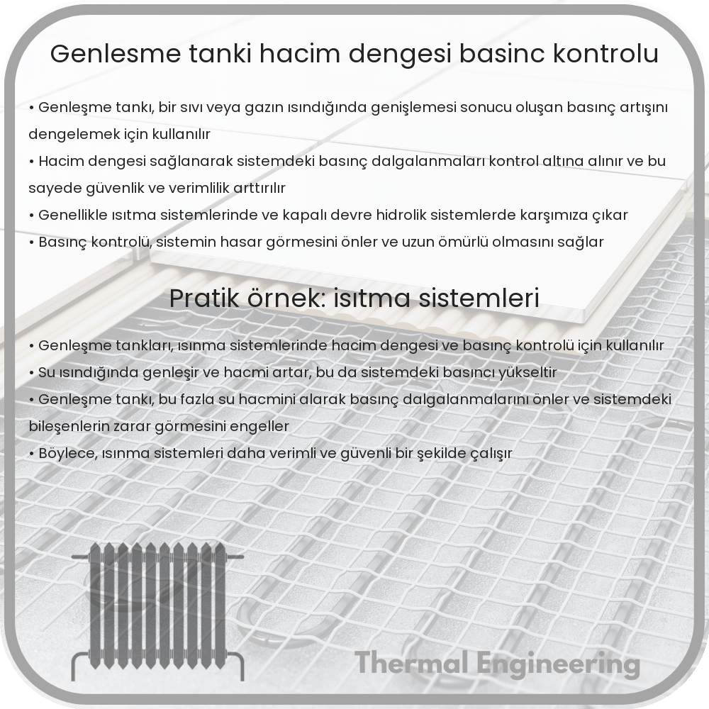 Genleşme Tankı | Hacim Dengesi, Basınç Kontrolü