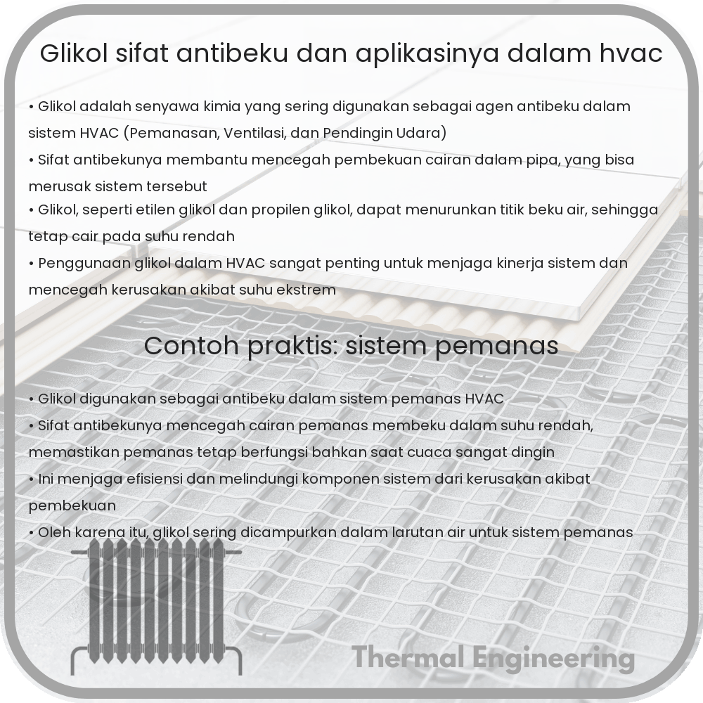 Glikol | Sifat Antibeku dan Aplikasinya dalam HVAC