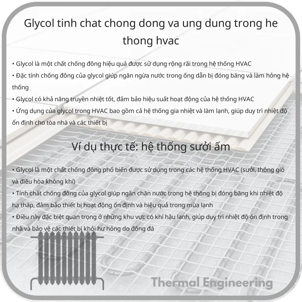 Glycol | Tính Chất Chống Đông và Ứng Dụng trong Hệ Thống HVAC