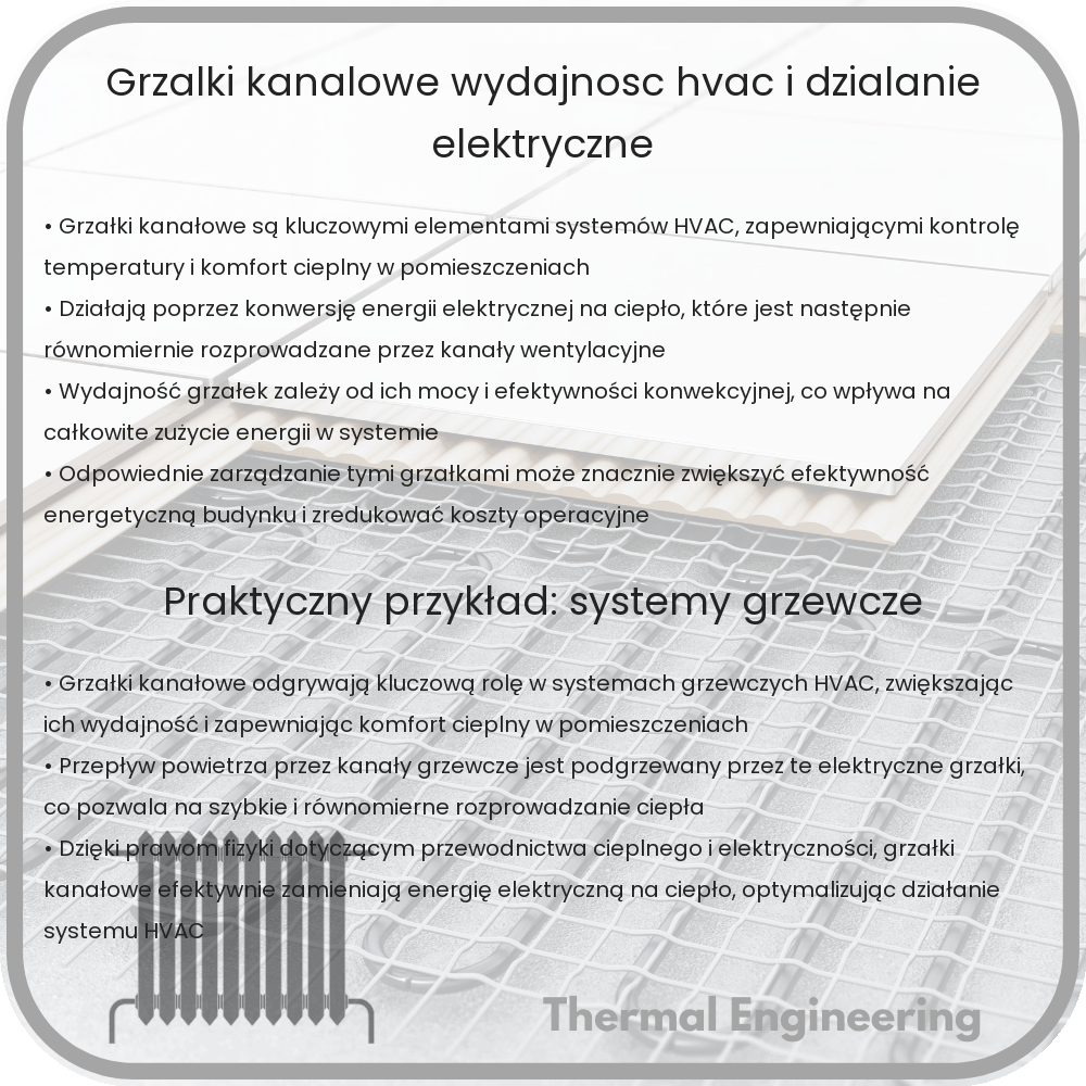 Grzałki Kanałowe | Wydajność HVAC i Działanie Elektryczne