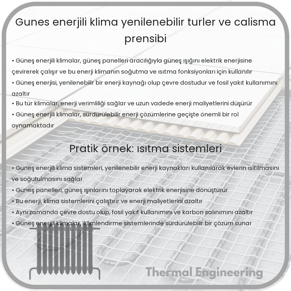 Güneş Enerjili Klima | Yenilenebilir Türler ve Çalışma Prensibi