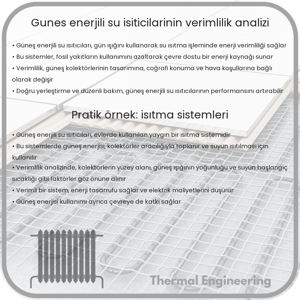 Güneş Enerjili Su Isıtıcılarının Verimlilik Analizi