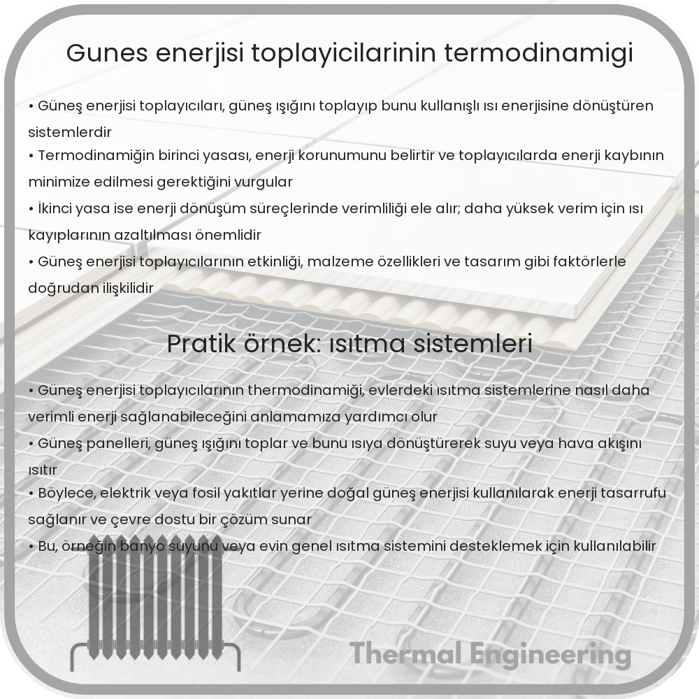 Güneş Enerjisi Toplayıcılarının Termodinamiği