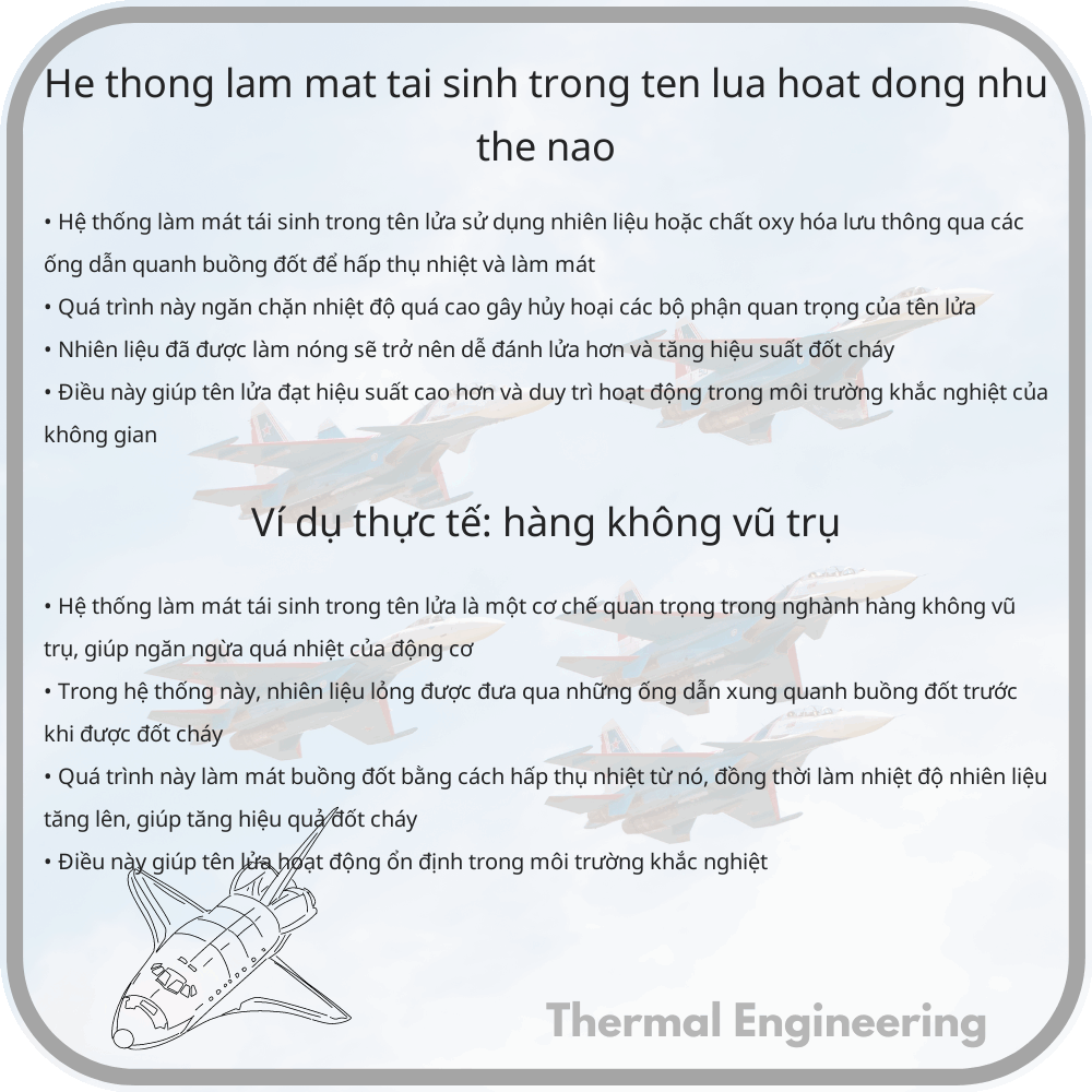 Hệ thống làm mát tái sinh trong tên lửa hoạt động như thế nào