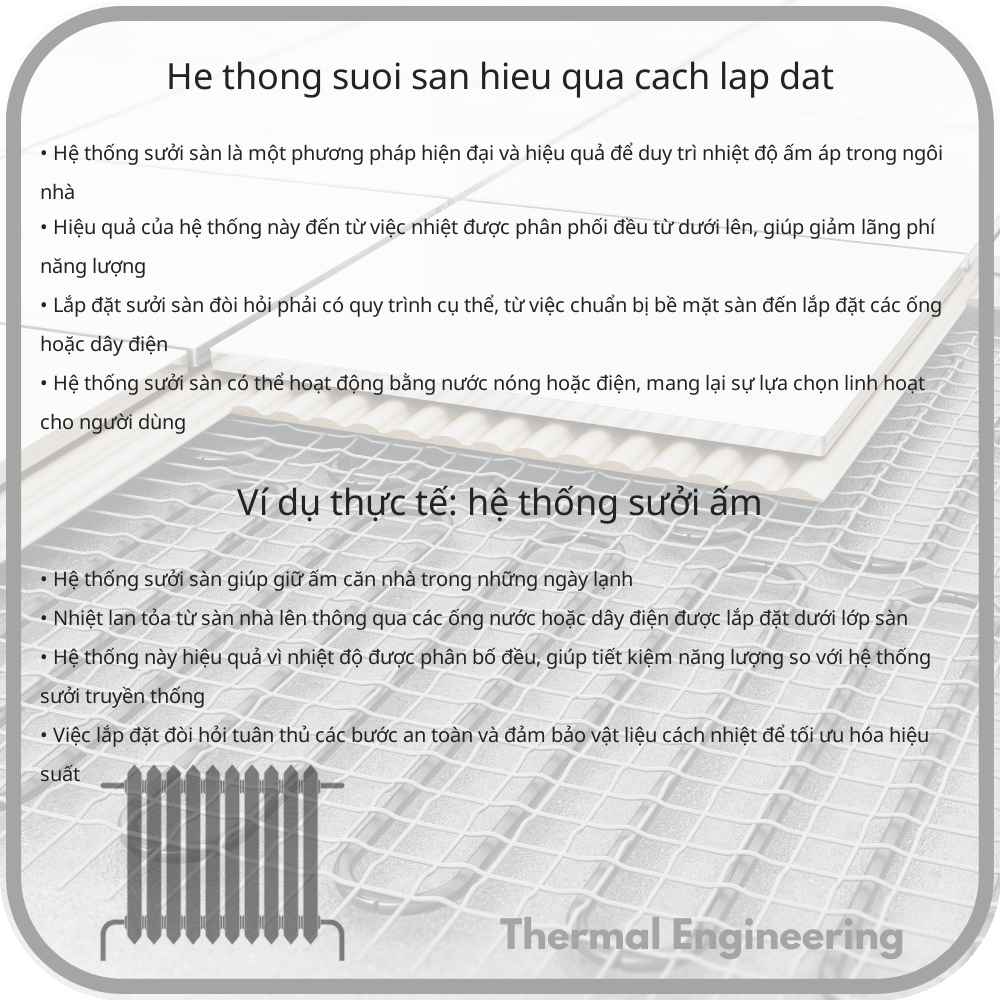 Hệ Thống Sưởi Sàn | Hiệu Quả & Cách Lắp Đặt