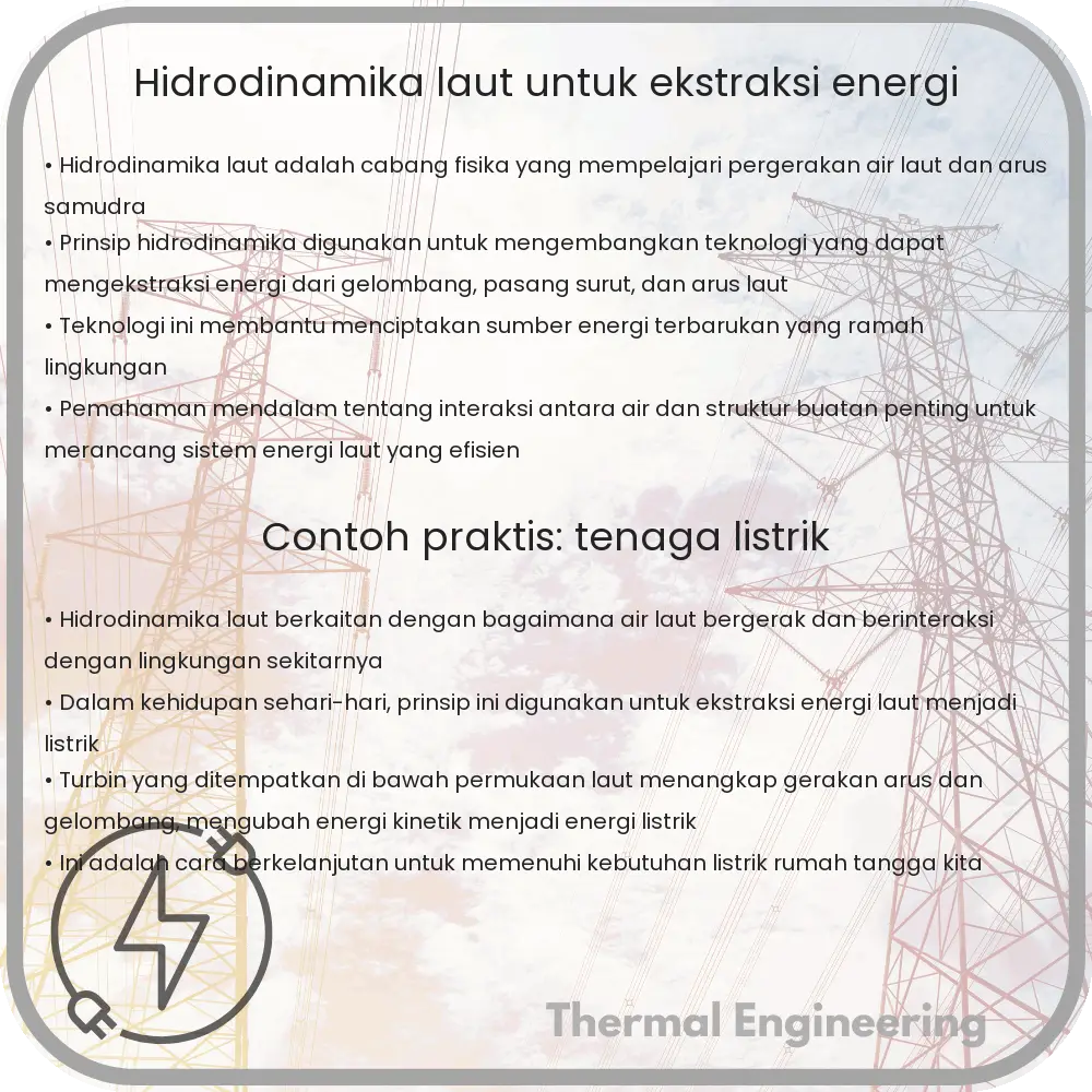 Hidrodinamika Laut untuk Ekstraksi Energi