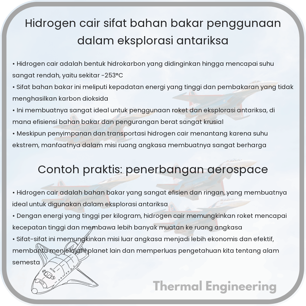 Hidrogen Cair | Sifat Bahan Bakar, Penggunaan dalam Eksplorasi Antariksa