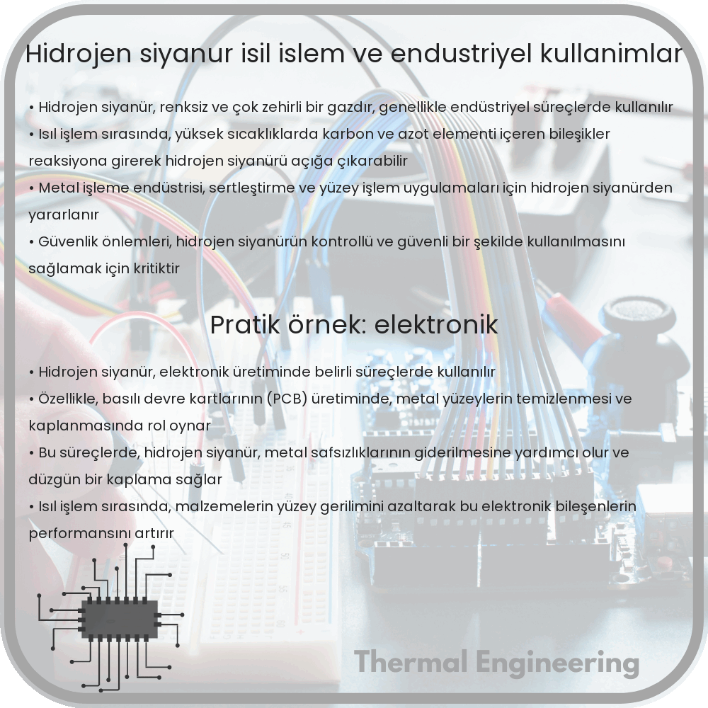Hidrojen Siyanür | Isıl İşlem ve Endüstriyel Kullanımlar