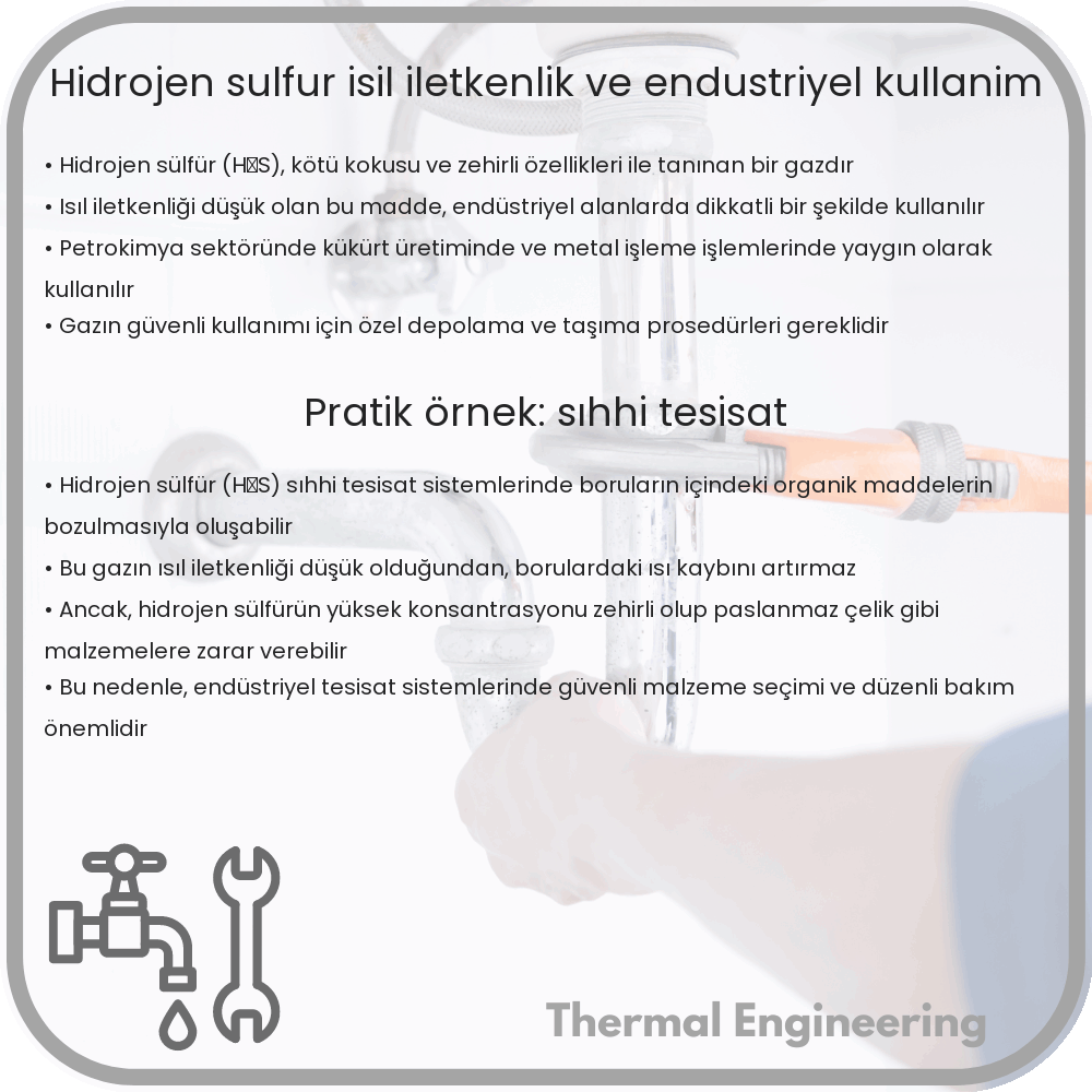 Hidrojen Sülfür | Isıl İletkenlik ve Endüstriyel Kullanım