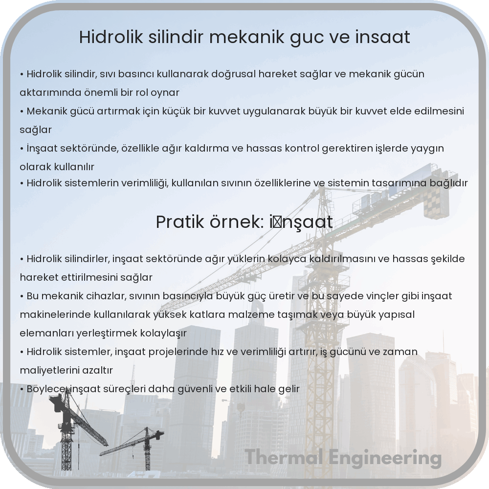 Hidrolik Silindir | Mekanik Güç ve İnşaat