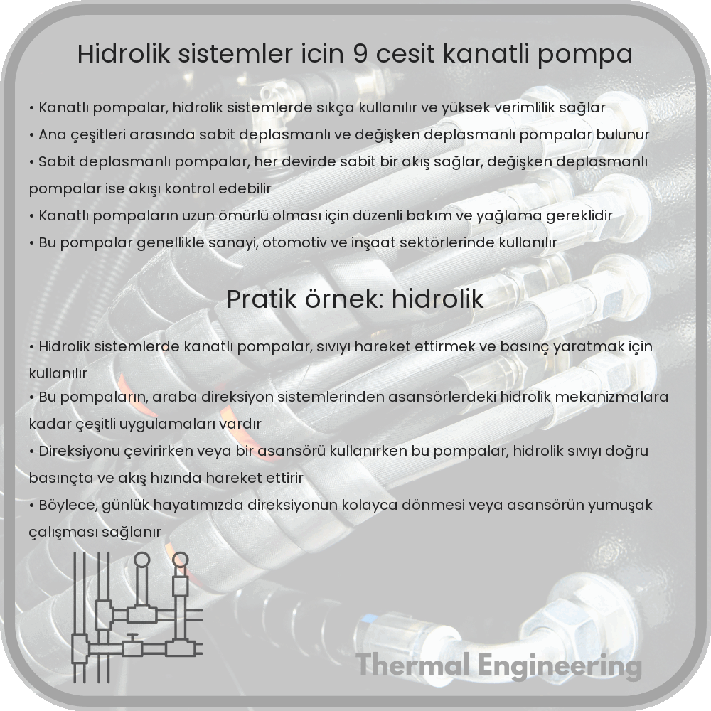 Hidrolik Sistemler İçin 9 Çeşit Kanatlı Pompa