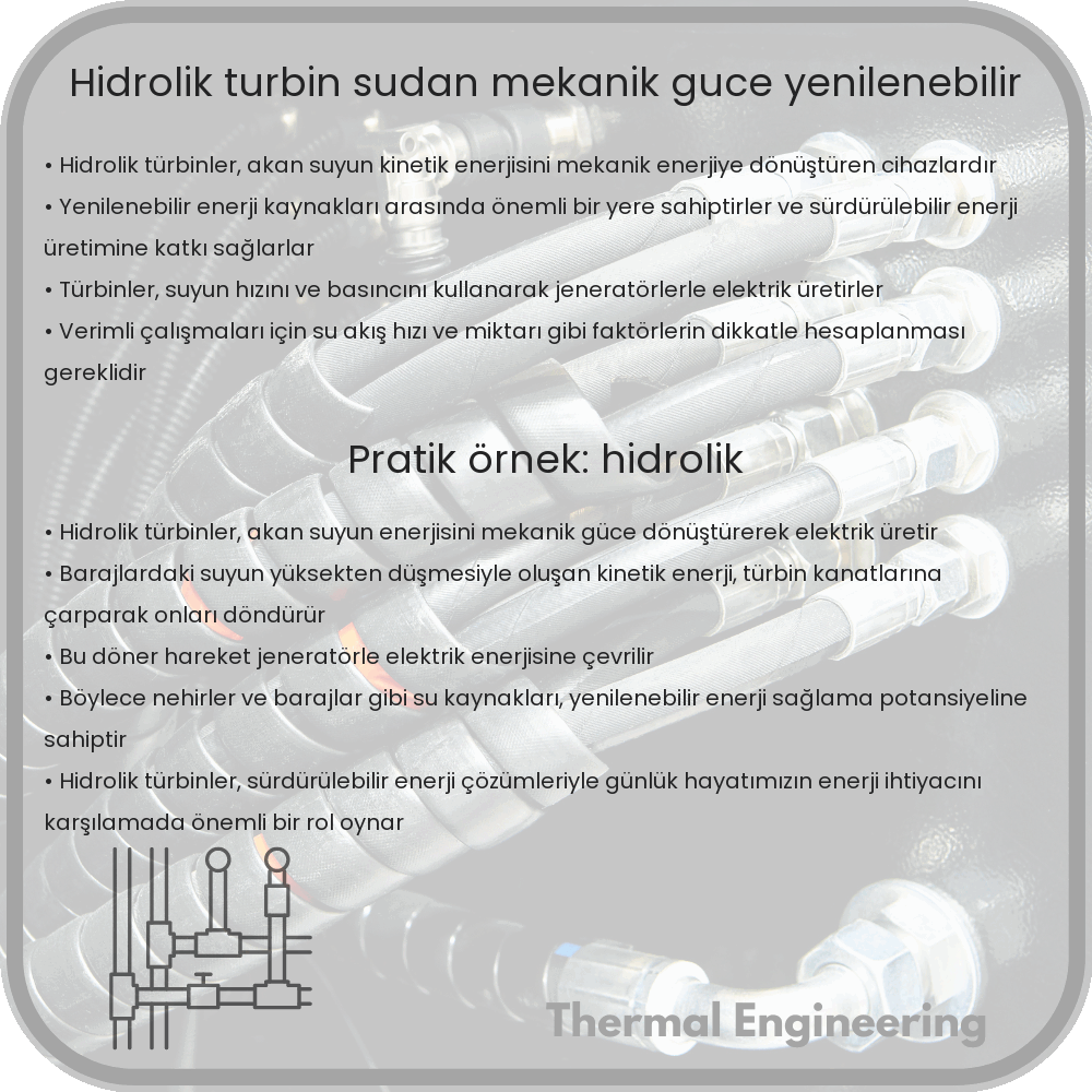 Hidrolik Türbin | Sudan Mekanik Güce, Yenilenebilir