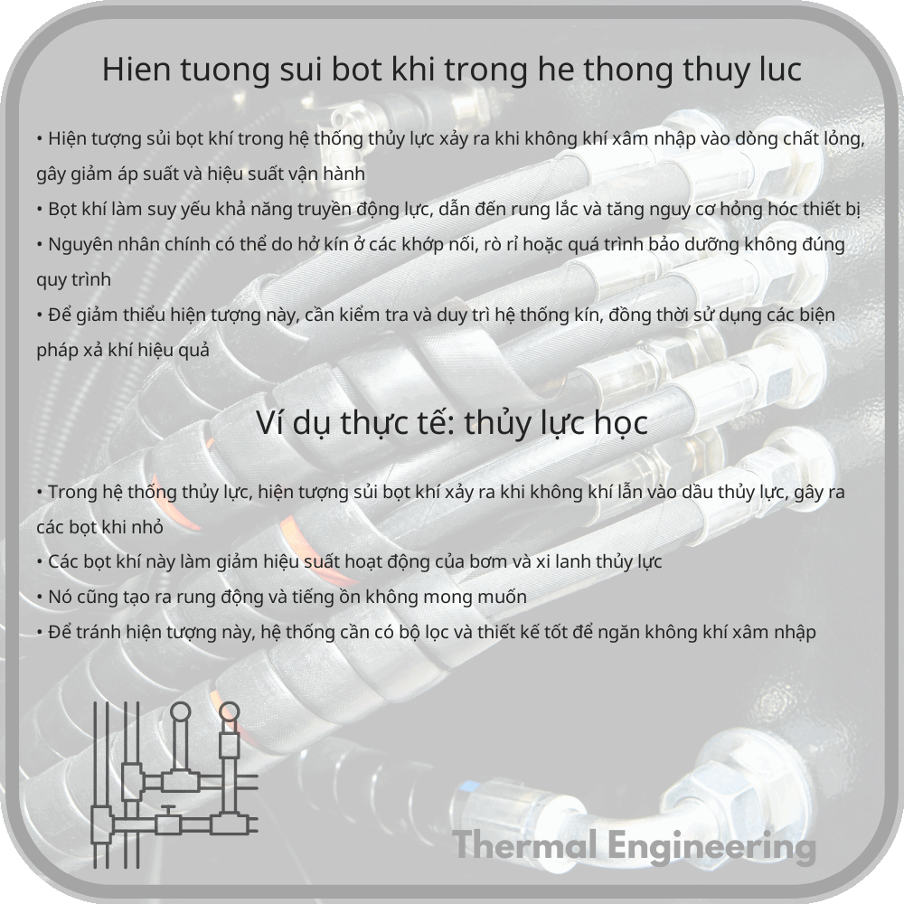 Hiện tượng sủi bọt khí trong hệ thống thủy lực