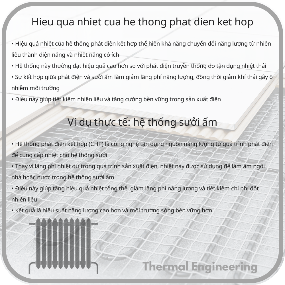 Hiệu quả nhiệt của hệ thống phát điện kết hợp