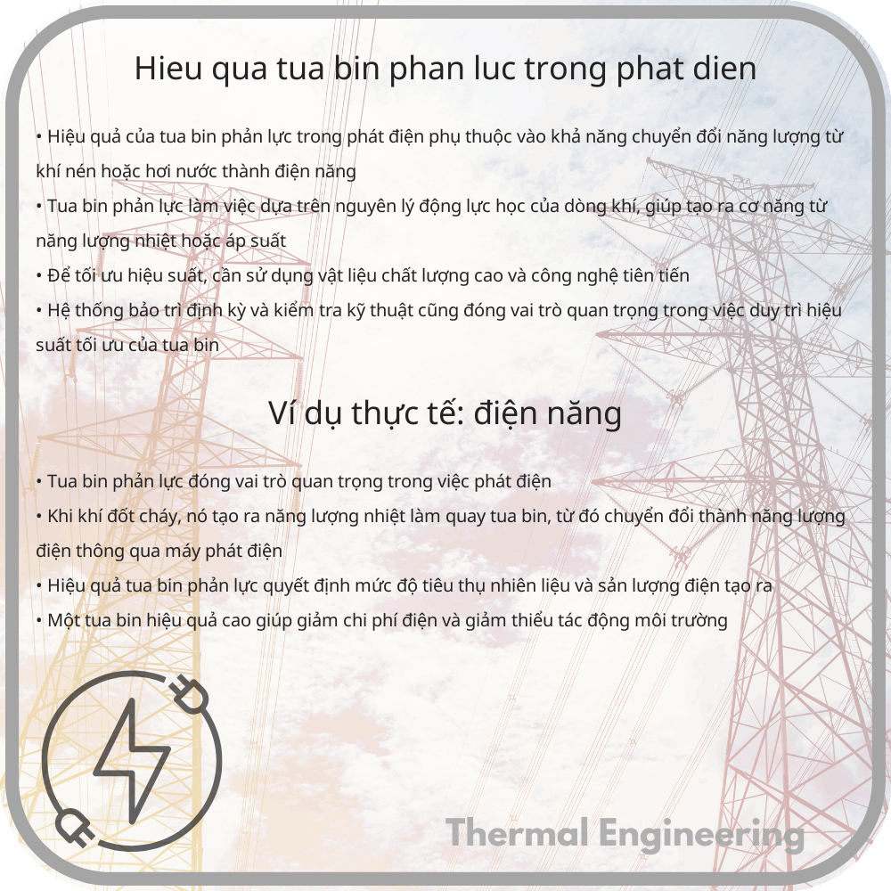 Hiệu Quả Tua Bin Phản Lực trong Phát Điện