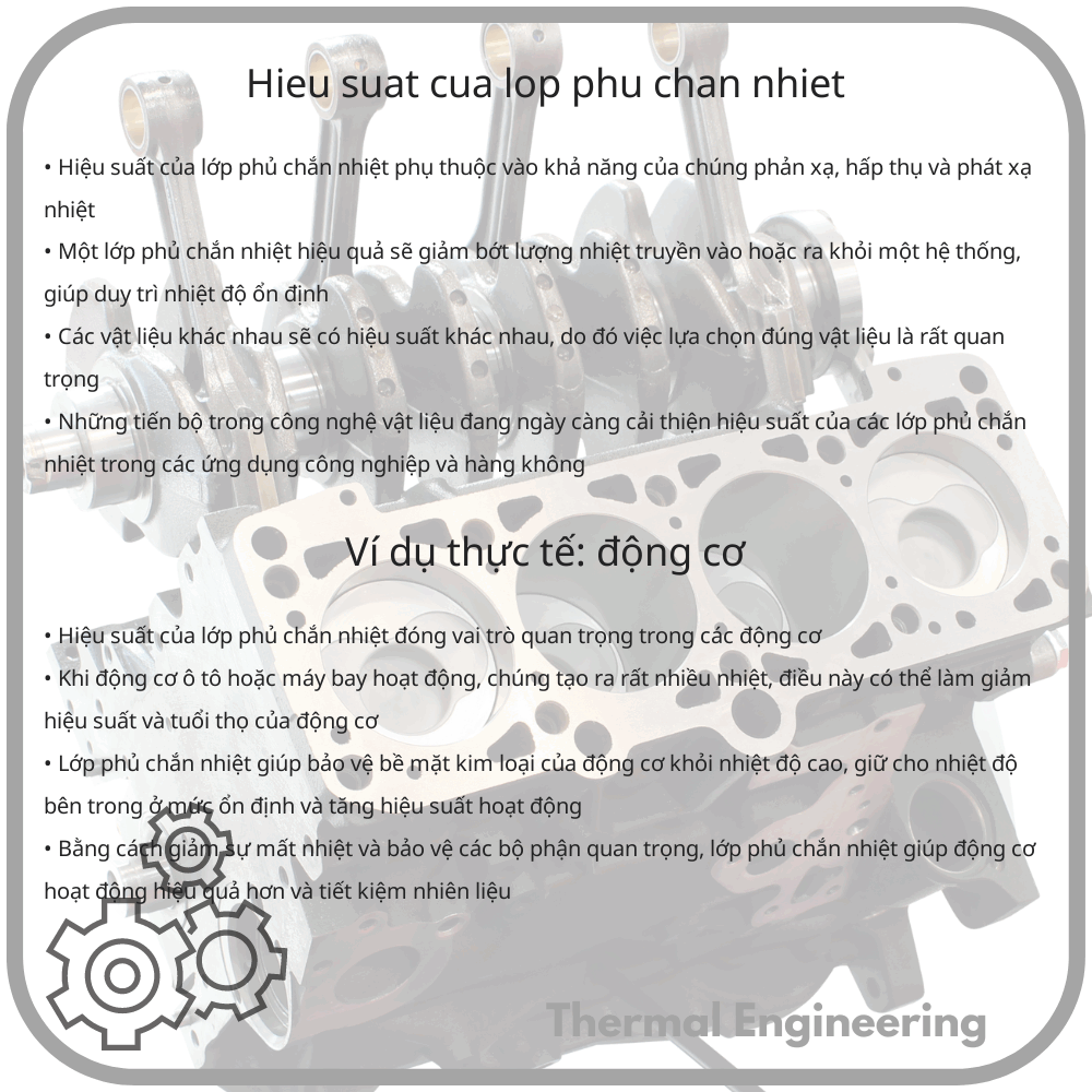 Hiệu suất của lớp phủ chắn nhiệt