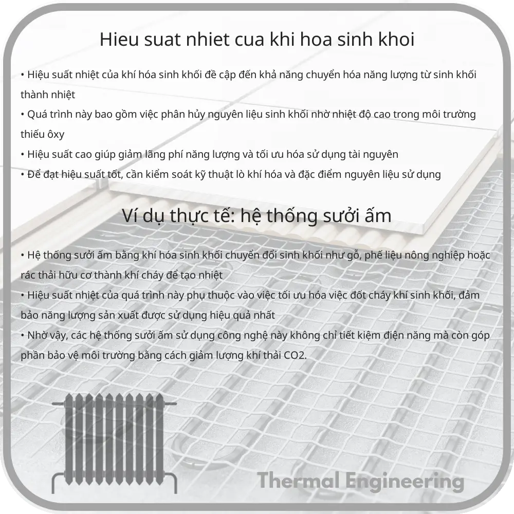 Hiệu suất nhiệt của khí hóa sinh khối