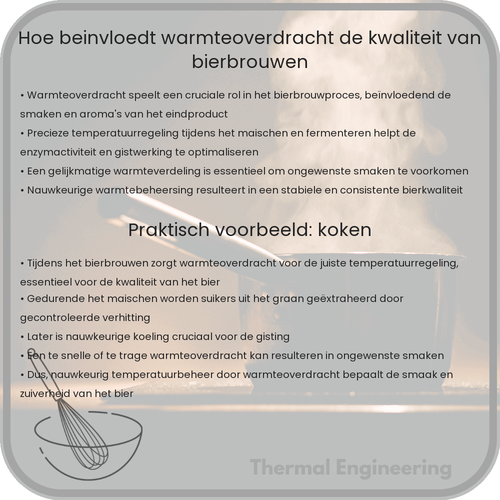 Hoe beïnvloedt warmteoverdracht de kwaliteit van bierbrouwen?
