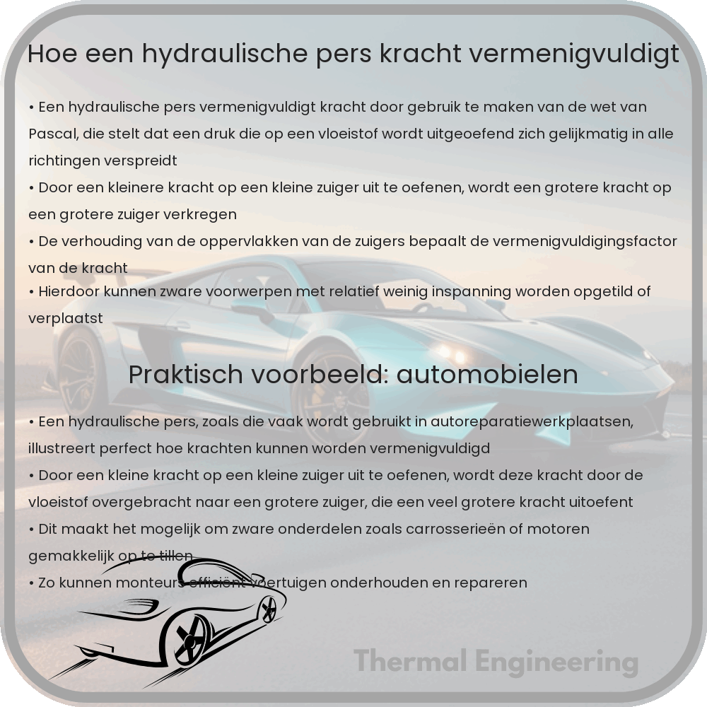 Hoe een hydraulische pers kracht vermenigvuldigt