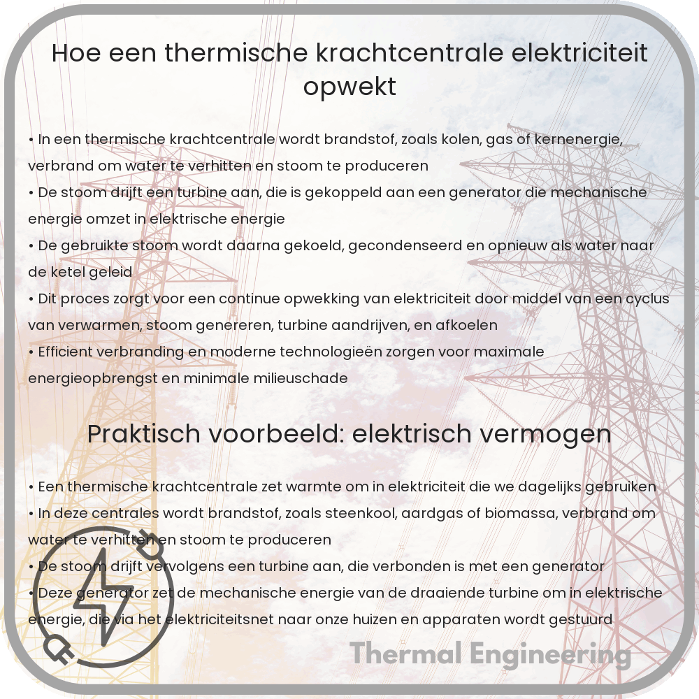 Hoe een thermische krachtcentrale elektriciteit opwekt