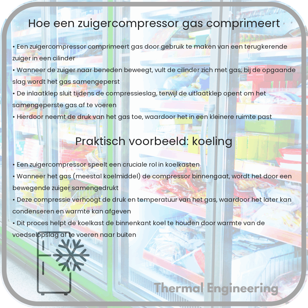 Hoe een zuigercompressor gas comprimeert