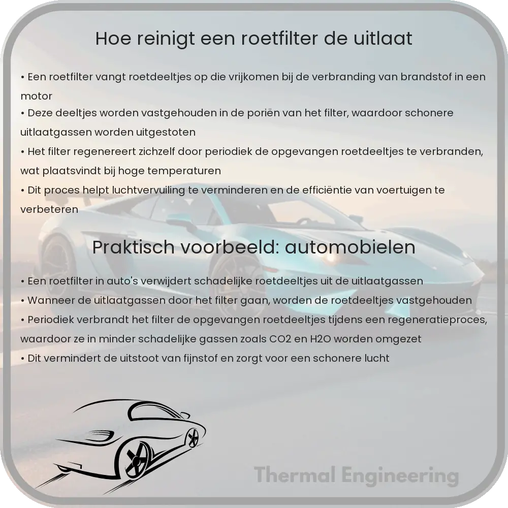 Hoe reinigt een roetfilter de uitlaat?