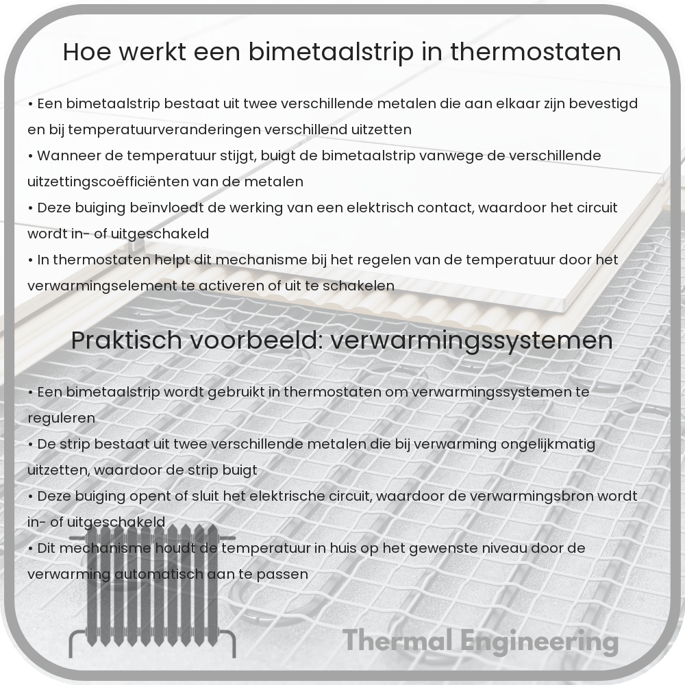 Hoe werkt een bimetaalstrip in thermostaten?