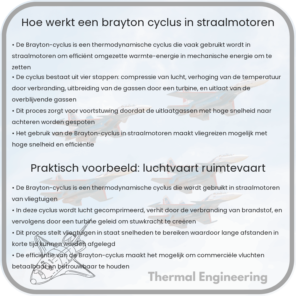 Hoe werkt een Brayton-cyclus in straalmotoren?