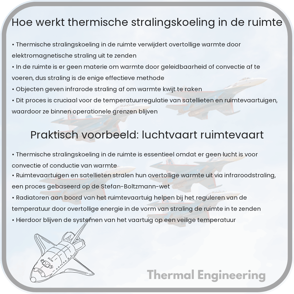 Hoe werkt thermische stralingskoeling in de ruimte?