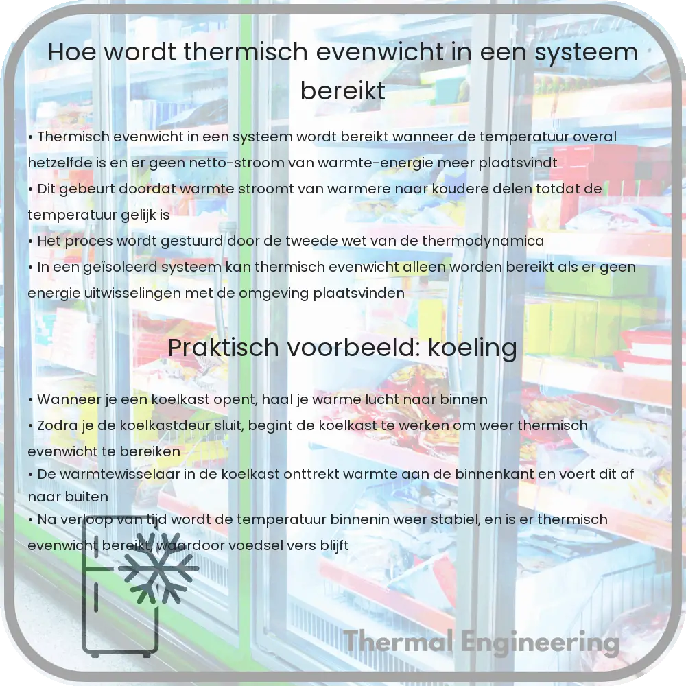 Hoe wordt thermisch evenwicht in een systeem bereikt?