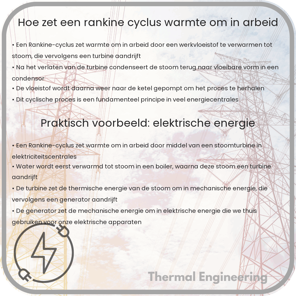 Hoe zet een Rankine-cyclus warmte om in arbeid