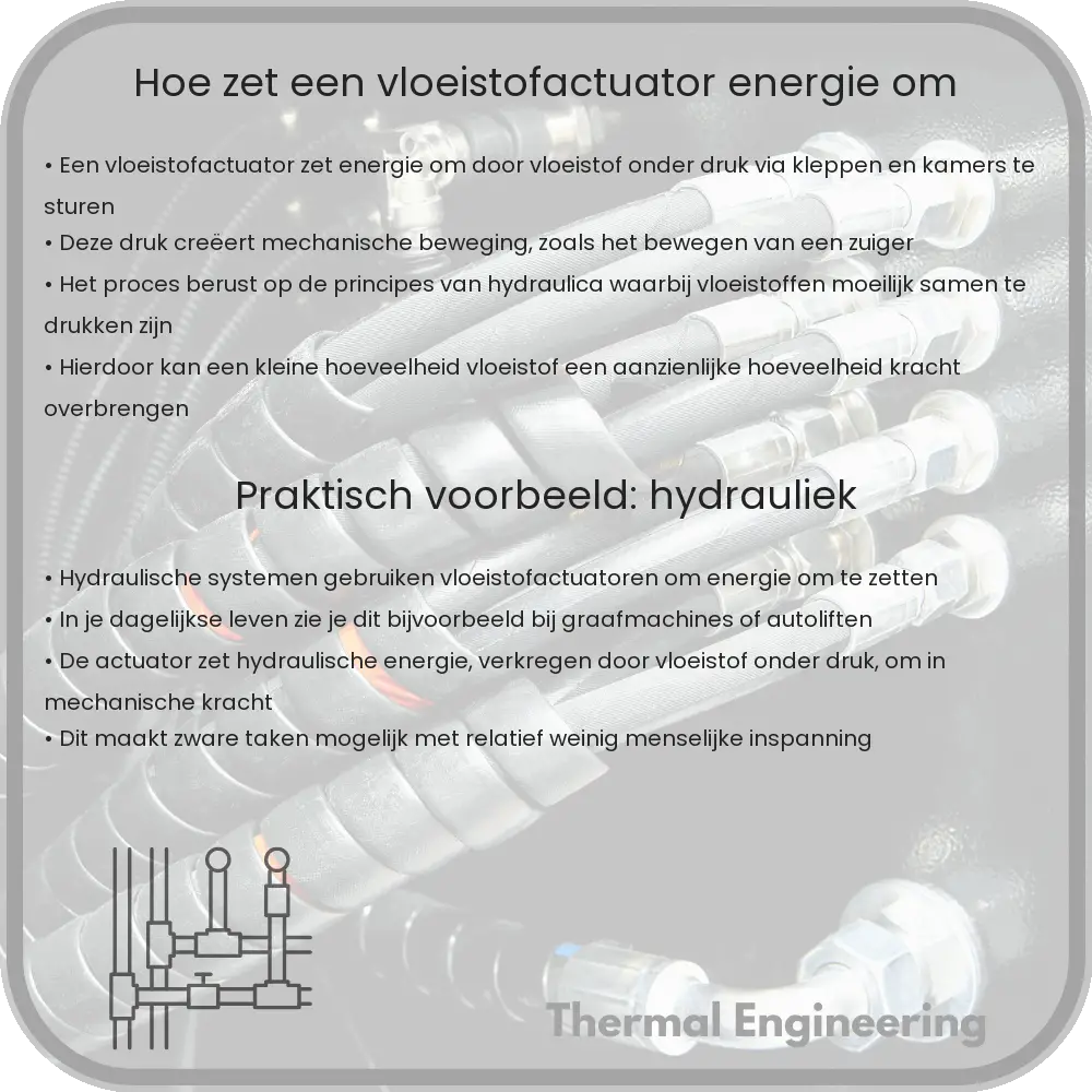 Hoe zet een vloeistofactuator energie om?