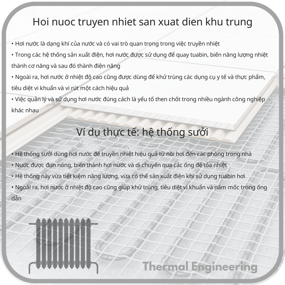 Hơi Nước | Truyền Nhiệt, Sản Xuất Điện & Khử Trùng