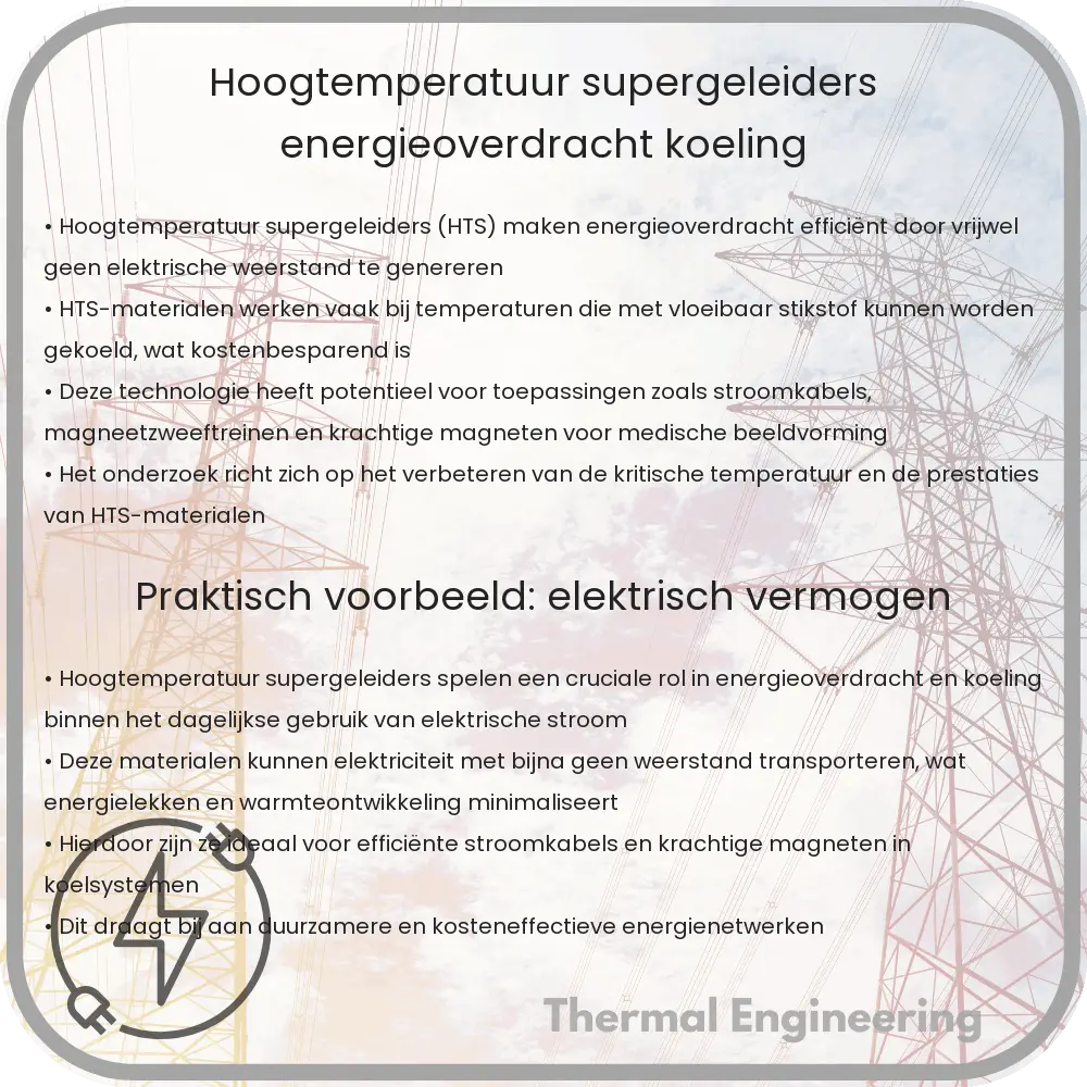 Hoogtemperatuur Supergeleiders | Energieoverdracht, Koeling