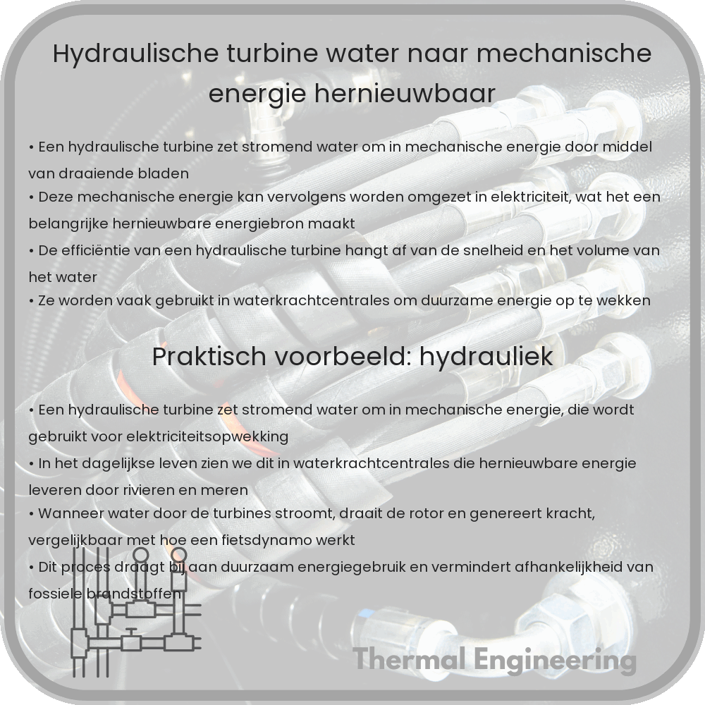 Hydraulische Turbine | Water naar Mechanische Energie, Hernieuwbaar