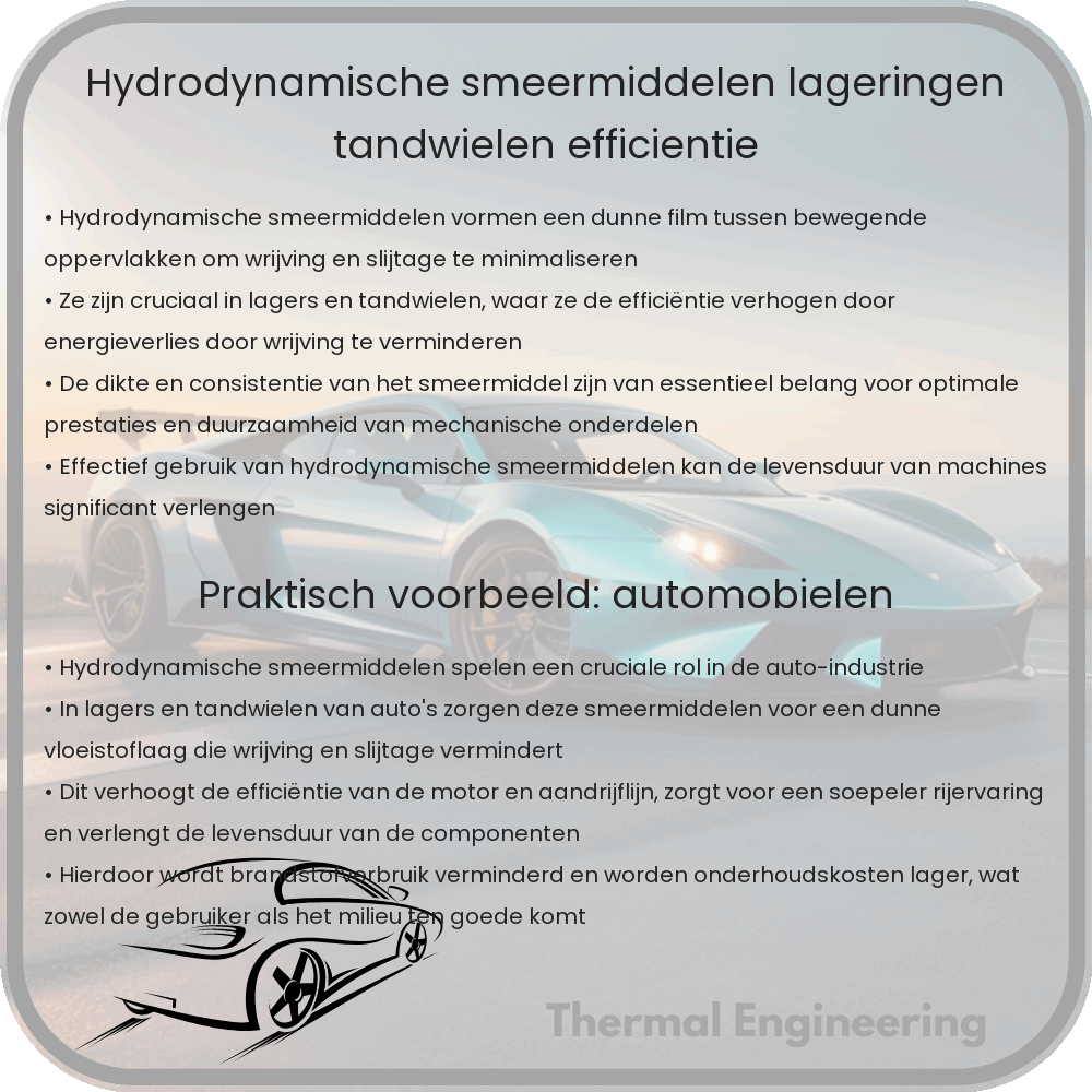 Hydrodynamische Smeermiddelen | Lageringen, Tandwielen & Efficiëntie