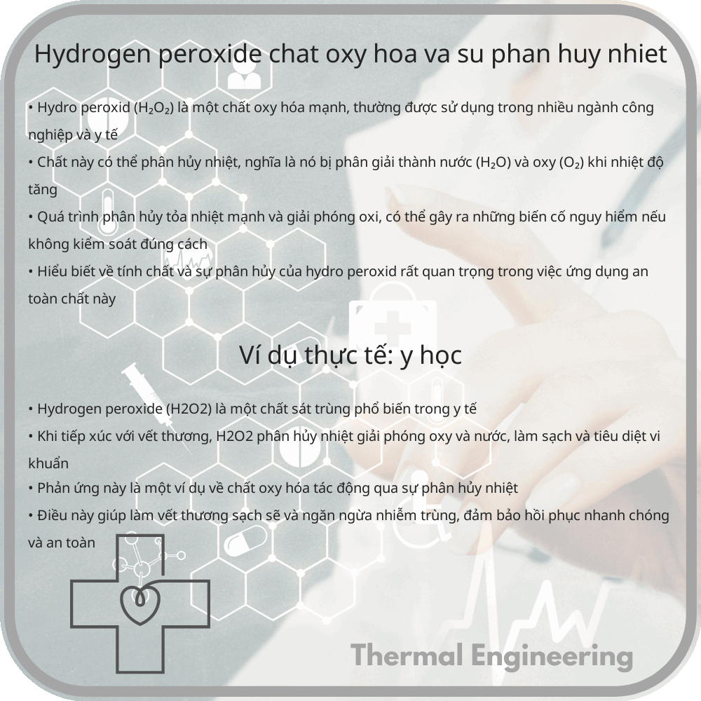 Hydrogen Peroxide: Chất oxy hóa và sự phân hủy nhiệt