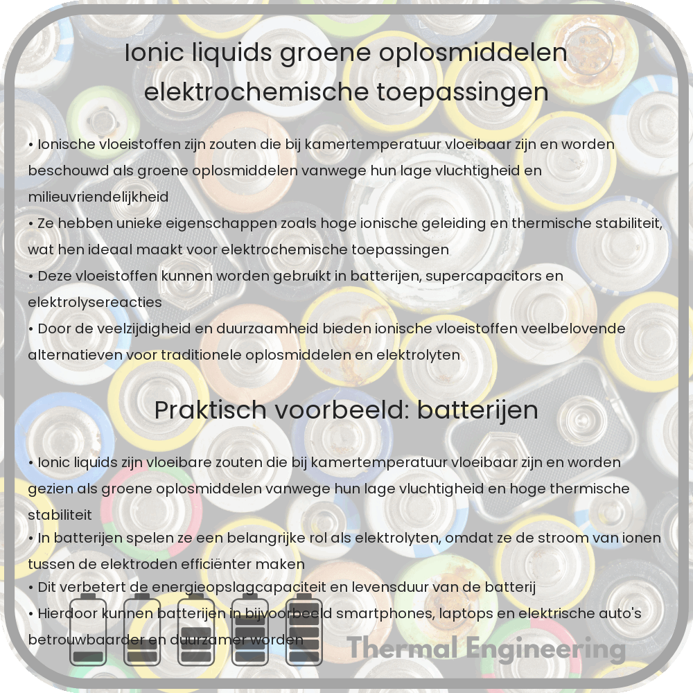 Ionic Liquids | Groene Oplosmiddelen & Elektrochemische Toepassingen